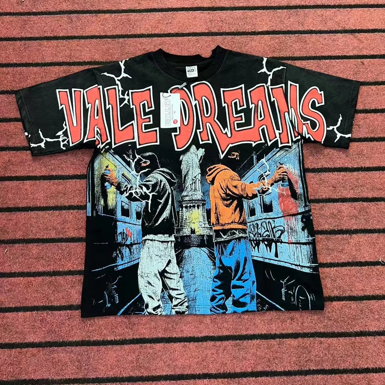 Vale Dreams Vale Dreams Graffiti Print T-Shirt Black