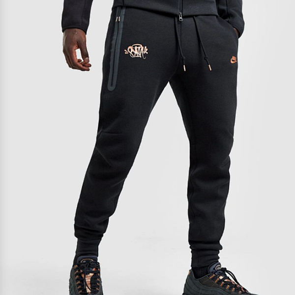 Black Contrast Panel Pants