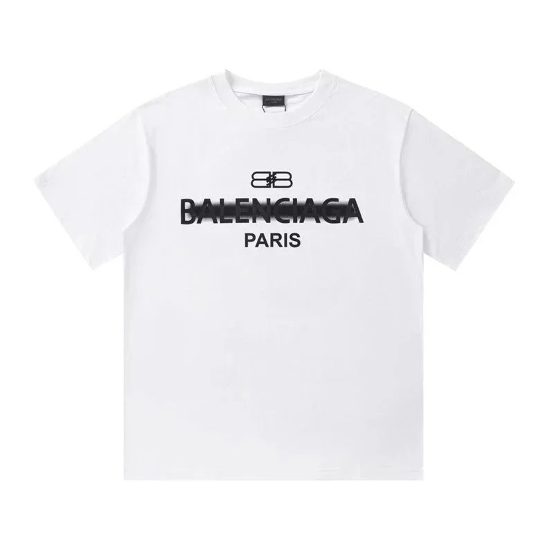 Balenciaga T-Shirts Short Sleeve Graphic T-Shirt — 55197 white