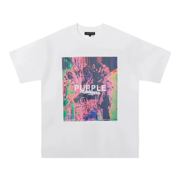 Purple Brand Abstract Print White T-Shirt - 1