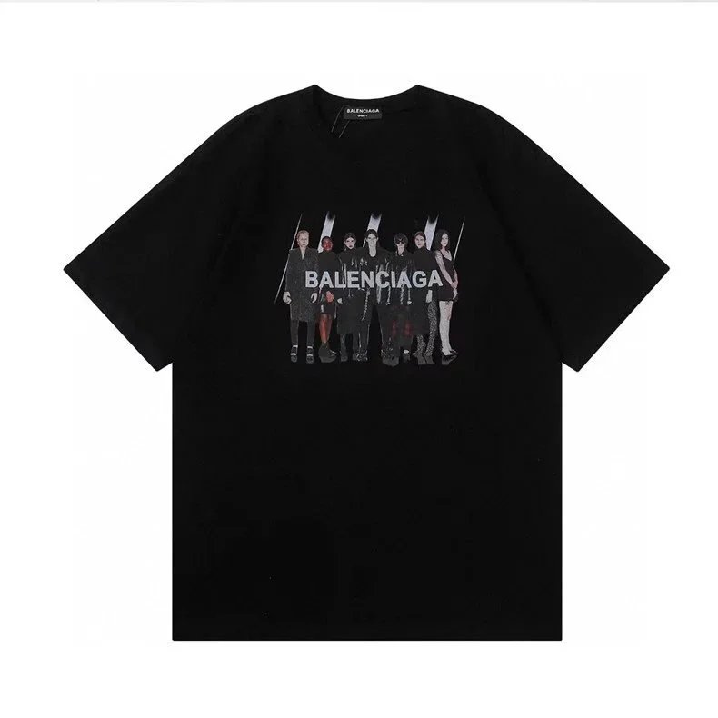 Balenciaga T-Shirts Short Sleeve Graphic T-Shirt — 55509 black