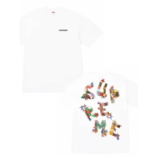 Supreme Embroidered Logo T-Shirt White - 1