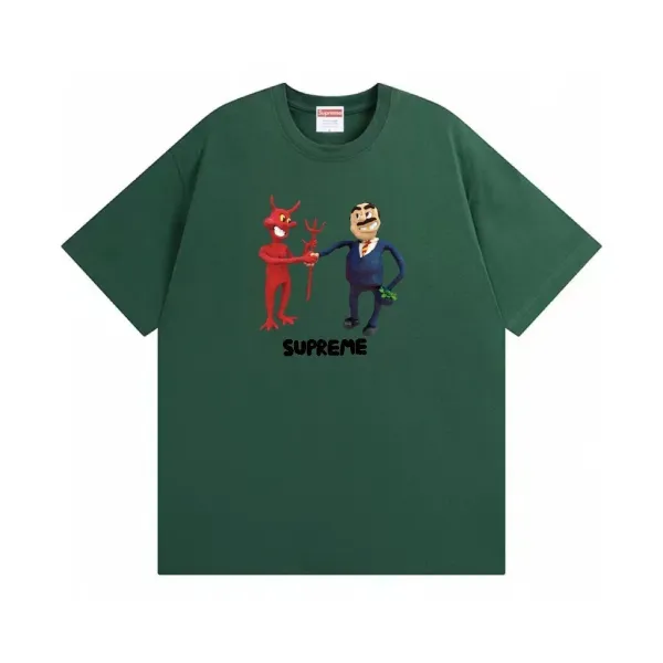 Supreme Devil and Businessman Graphic T-Shirt Forest Green - 1