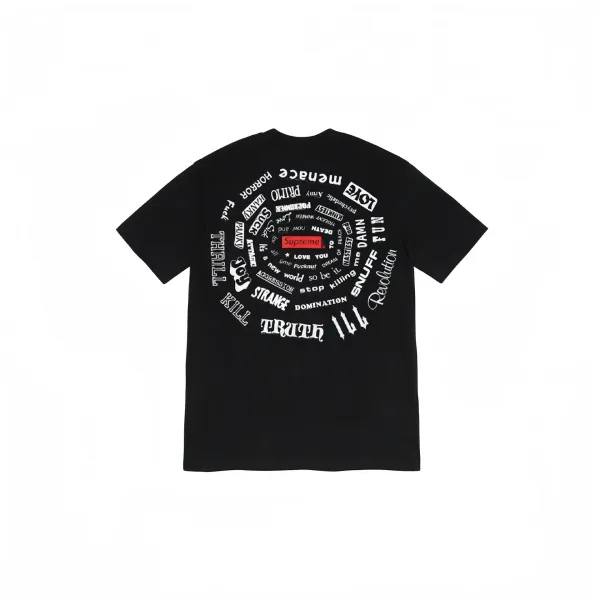 Supreme Spiral Graphic Black T-Shirt - 1