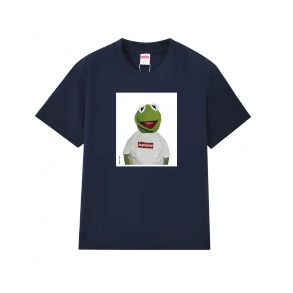 Supreme x The Muppets Kermit the Frog Box Logo T-Shirt Navy - 1