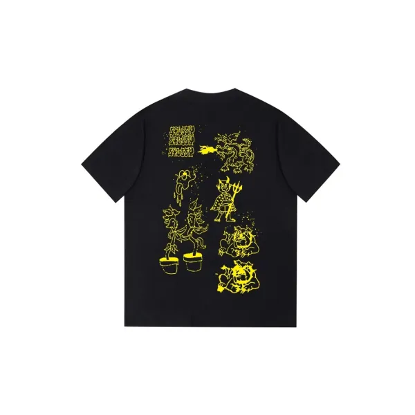 Design Insect Graphic Print Black T-Shirt - 27