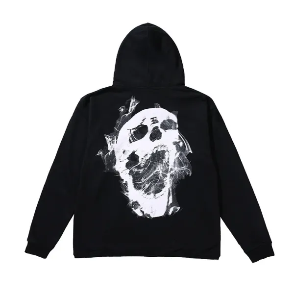 Design Skull Graphic Hoodie Black - 1