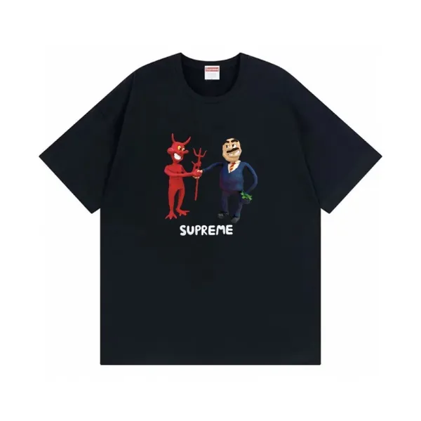 Supreme Devil & Businessman Graphic T-Shirt Black - 1
