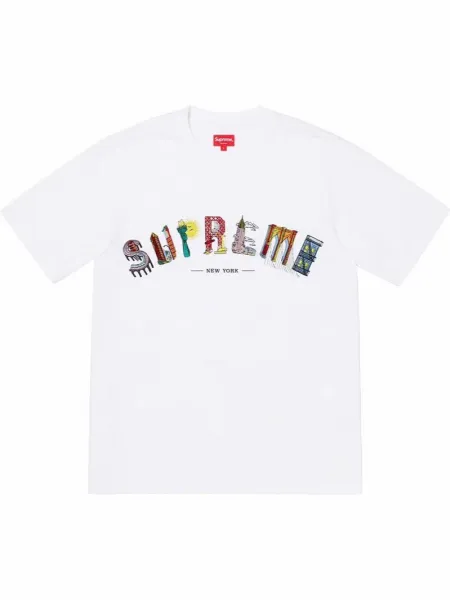 Supreme Embroidered Logo T-Shirt White - 13