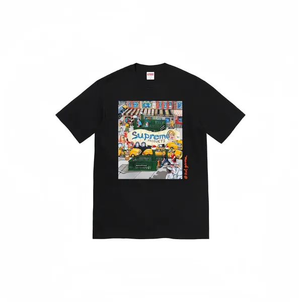 Supreme x Ralph Steadman Cityscape Print Black T-Shirt - 1