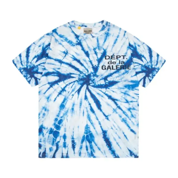 Gallery Dept Tie-Dye 'Dept. de la Galerie' T-Shirt Blue - 1