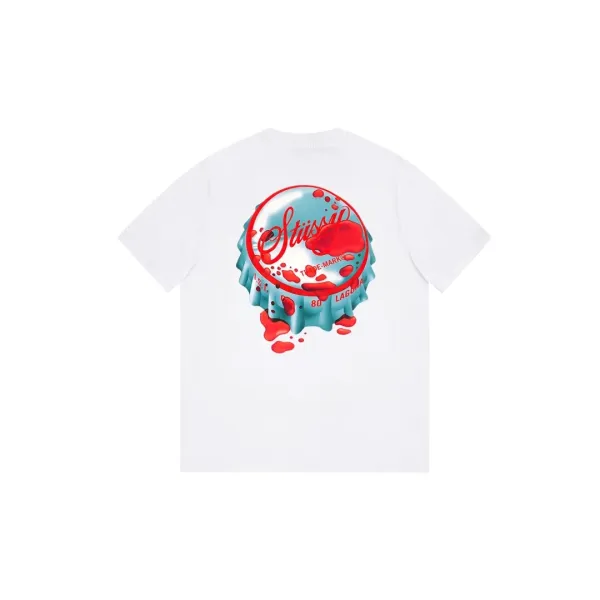 Stussy Bottle Cap Graphic T-Shirt White - 1
