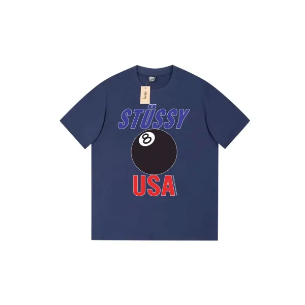 Stussy 8 Ball USA Navy T-Shirt - 1