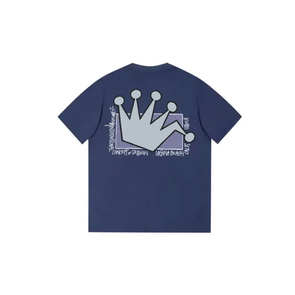 Stussy Crown Graphic Navy T-Shirt - 1