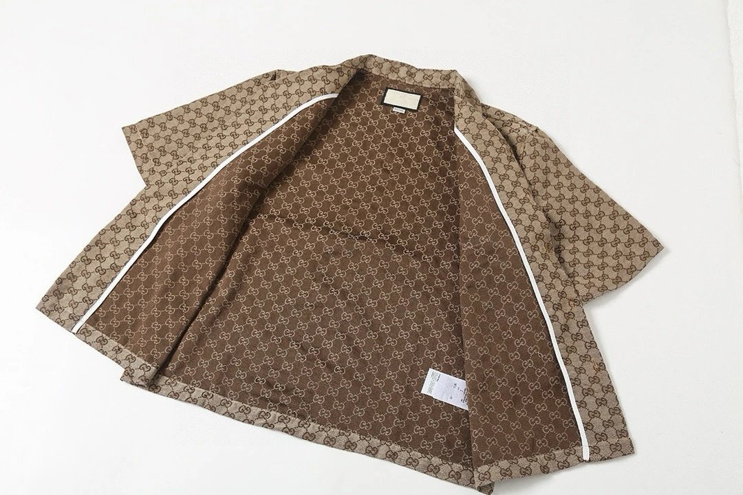 Gucci GG Marmont Short-Sleeve Shirt Beige Print Shirt - 9