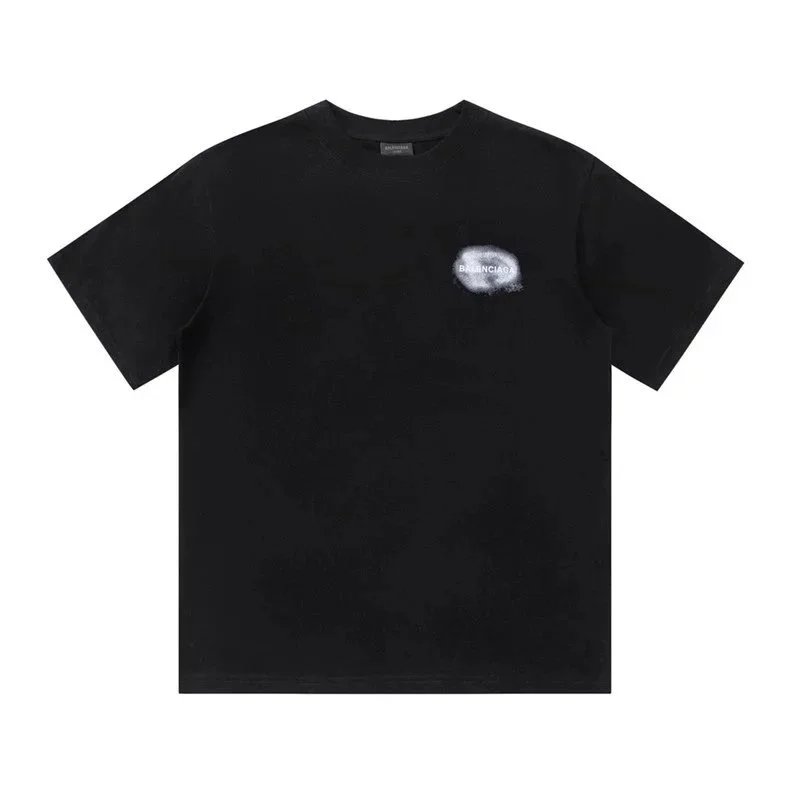 Balenciaga T-Shirts Short Sleeve Graphic T-Shirt — 55196 black