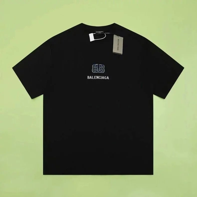 Balenciaga T-Shirts Short Sleeve Graphic T-Shirt — 55201 black