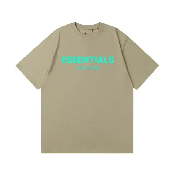 Fear of God Essentials Logo Print Beige T-Shirt - 1