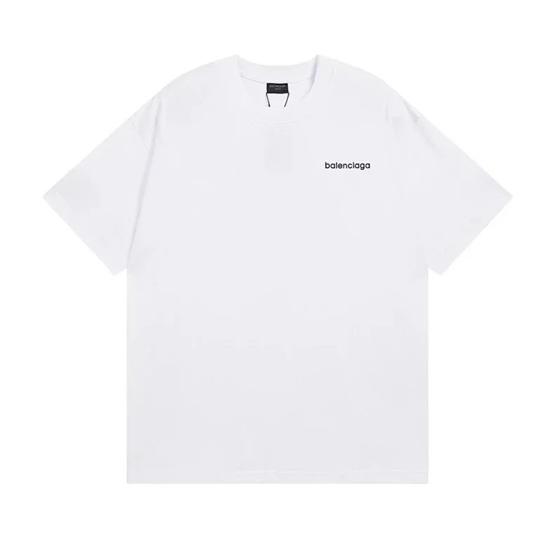 Balenciaga T-Shirts Short Sleeve Graphic T-Shirt — 55300 white