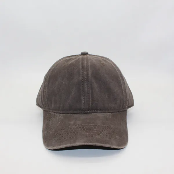 Design Washed Cotton Baseball Cap Brown - 1
