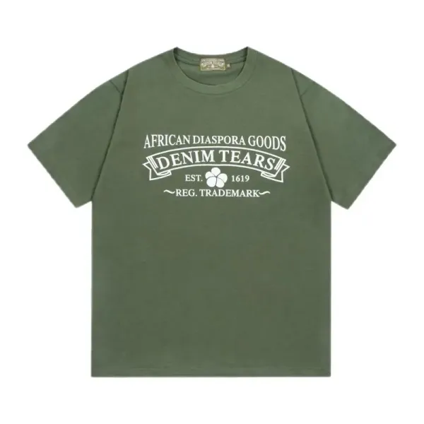 Denim Tears African Diaspora Goods Olive Green T-Shirt - 1