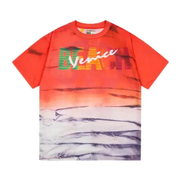 Design GALI Venice Beach Print Orange T-Shirt T-Shirts - 1
