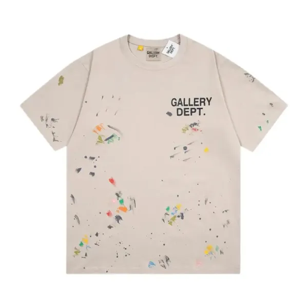 Gallery Dept Paint Splatter Beige T-Shirt - 1