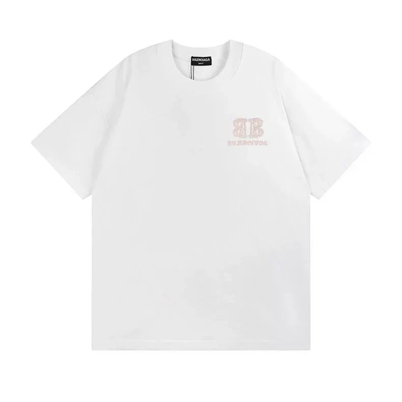 Balenciaga T-Shirts Short Sleeve Graphic T-Shirt — 55292 white