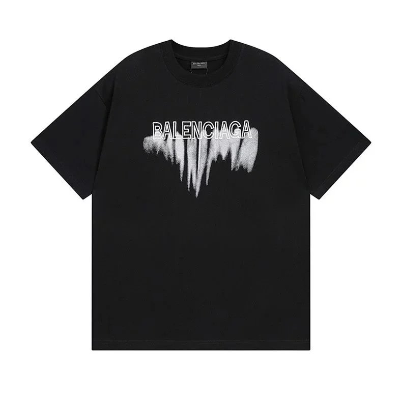 Balenciaga T-Shirts Short Sleeve Graphic T-Shirt — 55299 black