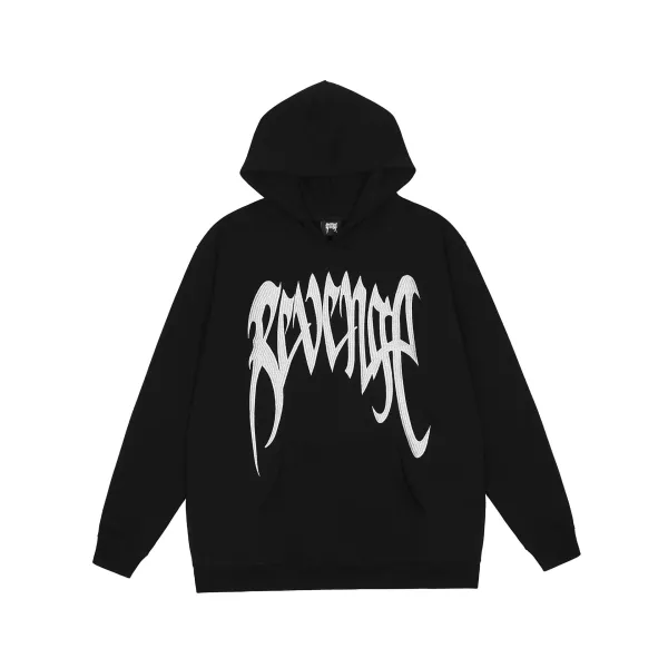 Revenge Revenge Logo Embroidered Black Hoodie - 1