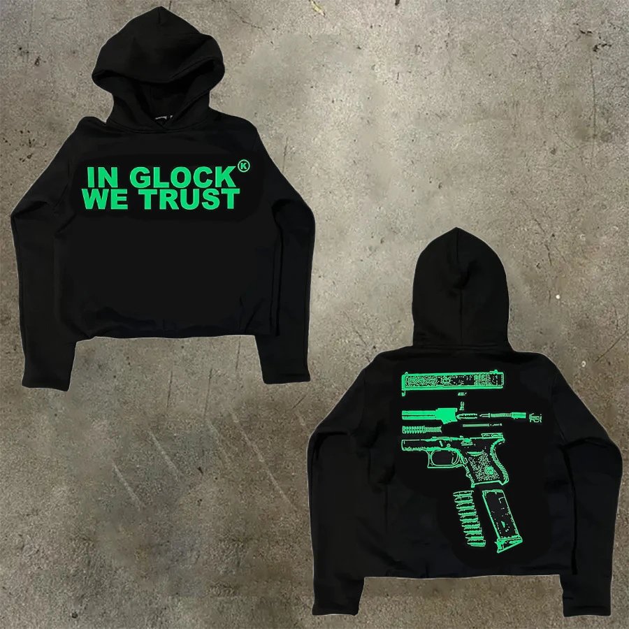 D Bandz Studios Hoodies & Sweatshirts Cartoon Graphic Print Pullover Hoodie — 【Cotton hooded sweater】W 75(Black)