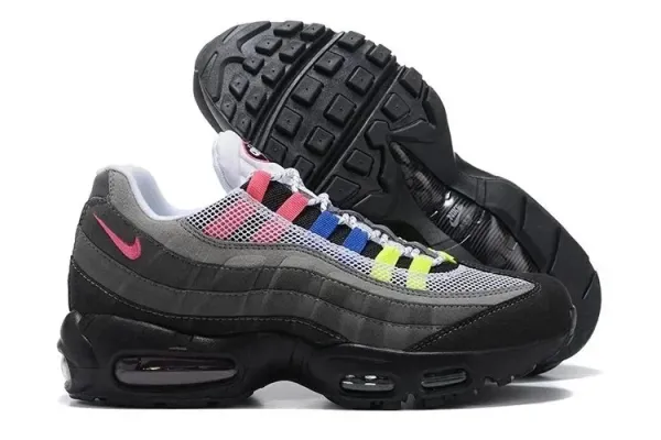 Nike Air Max 95 Beige Black Orange Running Shoes - 6