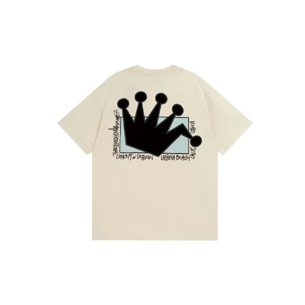 Stussy Crown Graphic Beige T-Shirt - 1