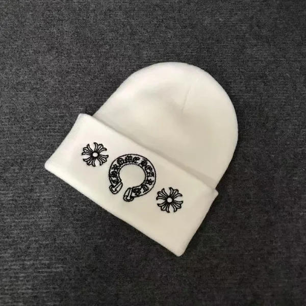 Chrome Hearts Embroidered Floral Beanie White - 1