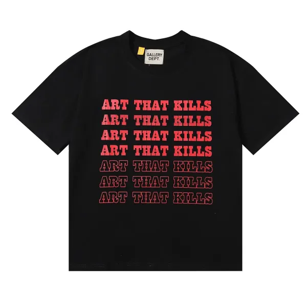 Gallery Dept Art That Kills Repeat Print Black T-Shirt - 1