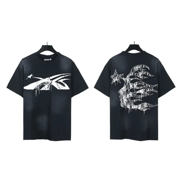 Design Graphic Print Oversized T-Shirt Black - 1