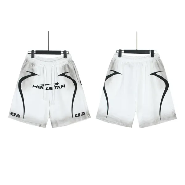 Hellstar Graphic Print Shorts White - 1