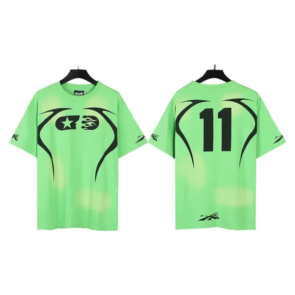 Design Graphic Print Oversized T-Shirt Neon Green - 1