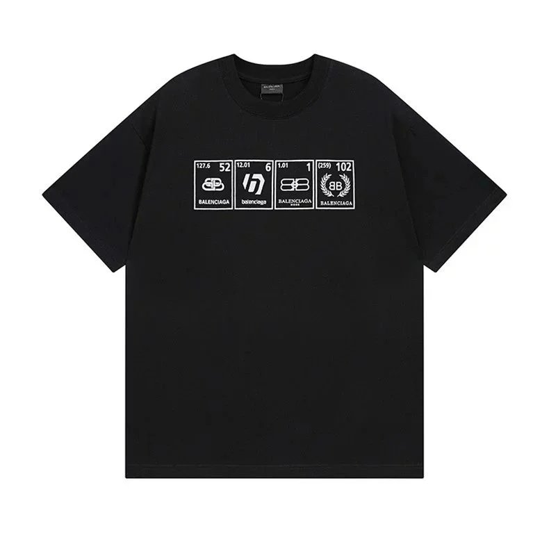 Balenciaga T-Shirts Short Sleeve Graphic T-Shirt — 55298 black