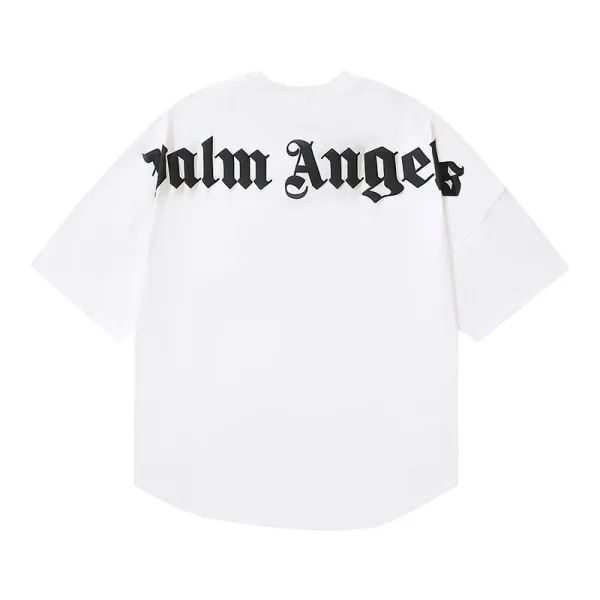 Palm Angels Gothic Logo Oversized T-Shirt White - 1