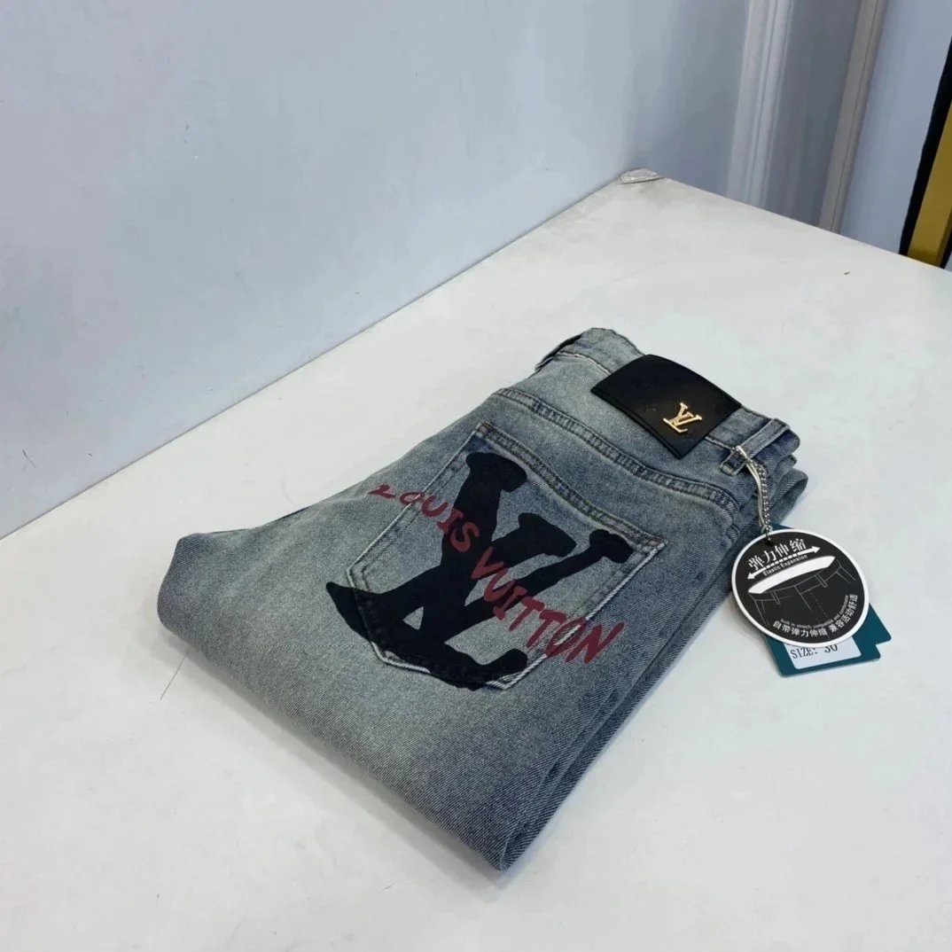 Louis Vuitton Jeans Monogram Print Denim — 22