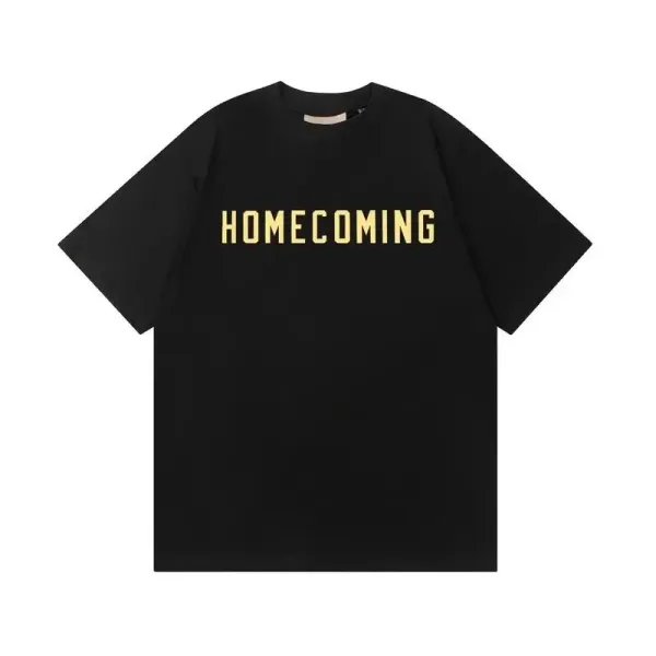 Design Homecoming Gold Print Black T-Shirt - 1