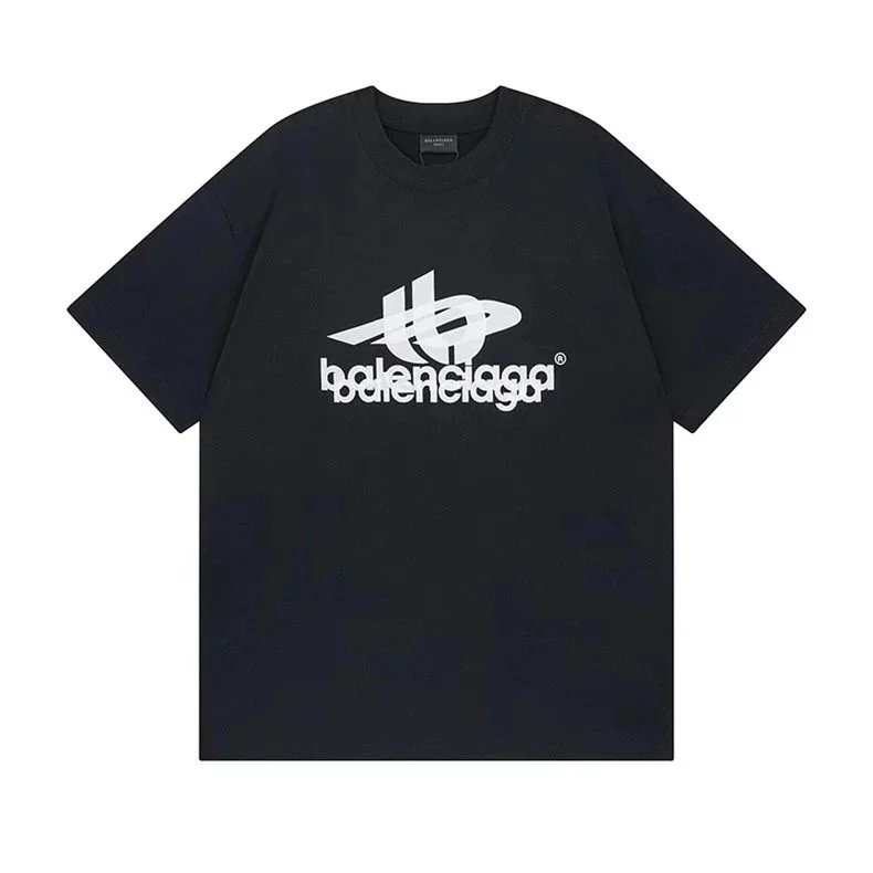 Balenciaga T-Shirts Short Sleeve Graphic T-Shirt — 55205 black