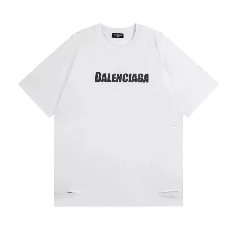 Balenciaga T-Shirts Short Sleeve Graphic T-Shirt — 55304 white