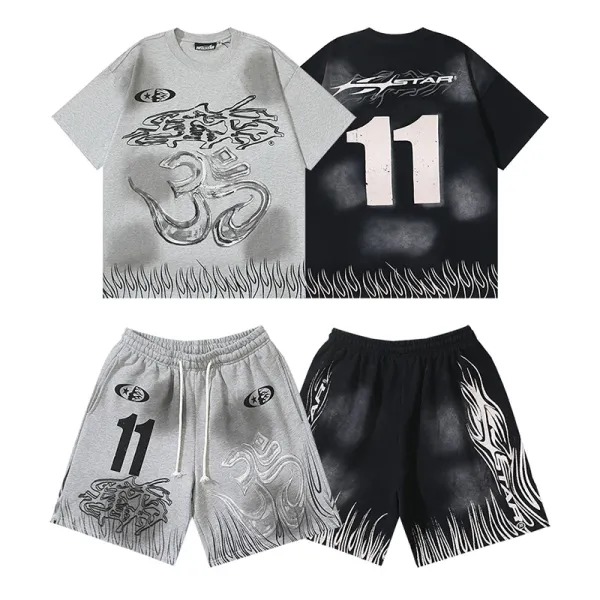 Hellstar Graphic Shorts Blue - 5