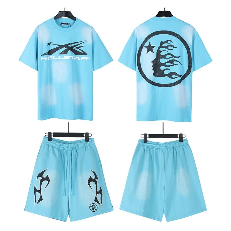 Hellstar Graphic Shorts Blue - 8