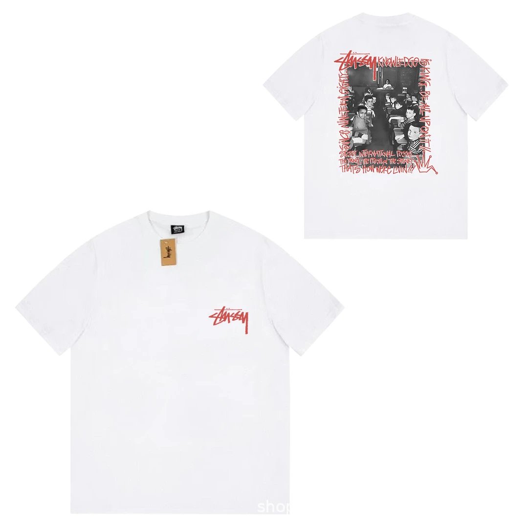 Stüssy T-Shirts Short-Sleeve Logo Graphic T-Shirt — 068 white