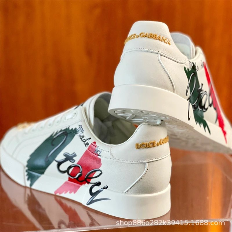 Dolce & Gabbana Sneakers Graffiti embellished low-top — Lemon Yellow Couple Shoes