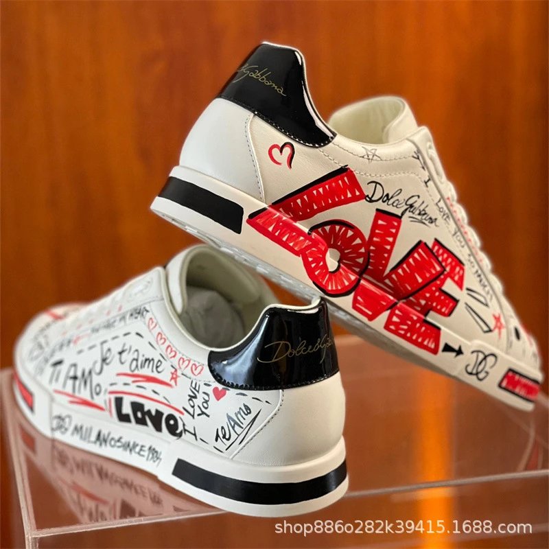 Dolce & Gabbana Sneakers Graffiti embellished low-top — white