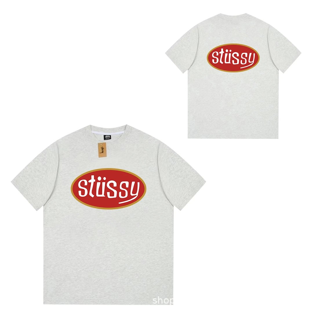 Stüssy T-Shirts Short-Sleeve Logo Graphic T-Shirt — 069 flower gray